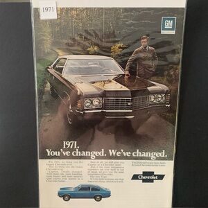 Vintage Chevrolet Chevy You’ve Changed We’ve Changed Ad Advertisement
